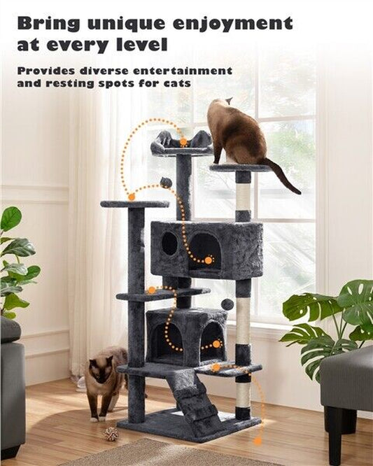 Cat Tree Cat Tower Cat Condo with Scratching Posts & Ladder for Cats Kittens